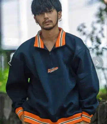 CONVERSE 속기모 하프 지퍼 빅 맨투맨 하프 지퍼 스웨트