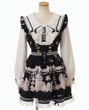 리즈리사 Romantic Cosmetics 패턴 셋업 블랙