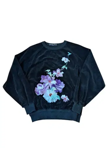 LEONARD Floral Embroidery Velour Sweat