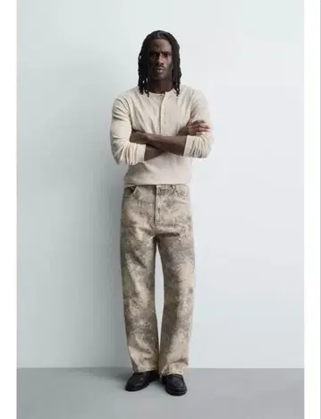 [새상품] ZARA 완판템 배기핏 추상 패턴 팬츠 XS