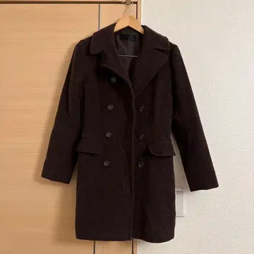 ZAZIE 브라운 더블 버튼 코트