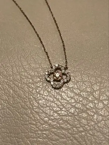 플라워 목걸이 핑크 골드