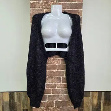 MURUA 무루아 볼레로 네이비 가디건 숏 기장 니트 긴팔