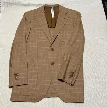 달크오레 브라운 체크 자켓 48