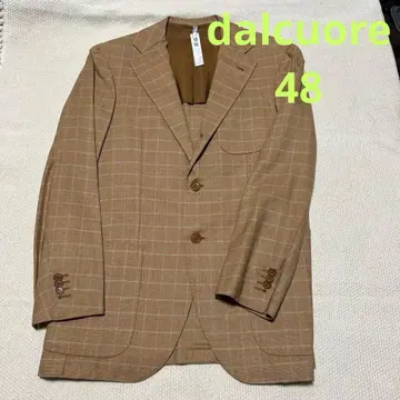 달크오레 브라운 체크 자켓 48