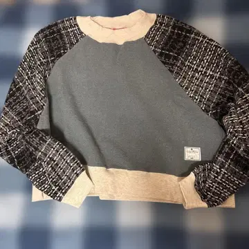 EFFE 맨투맨 그레이 블랙 체크 무늬