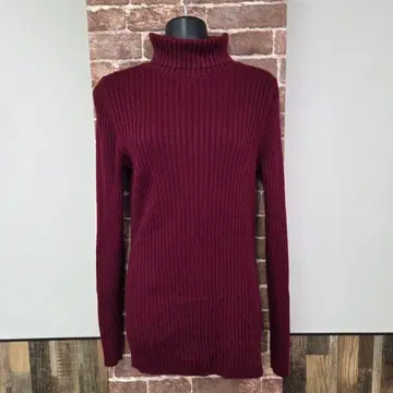 무인양품 MUJI 니트 크림슨 스웨터 터틀넥