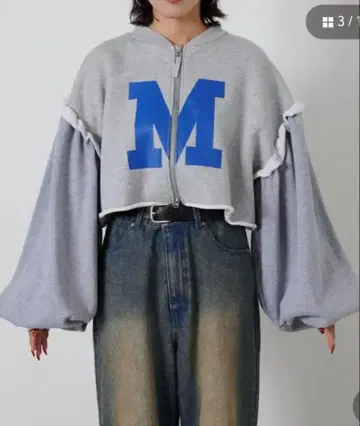 에신타 리메이크 볼륨 슬리브 ZIP 맨투맨 가디건