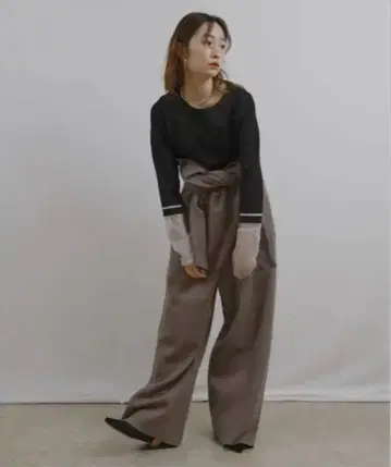 니트 살로펫 그레이쉬 베이지