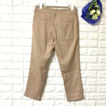 NUSY 여성용 크롭 팬츠 허리 프릴 L 방문 날짜 기념일