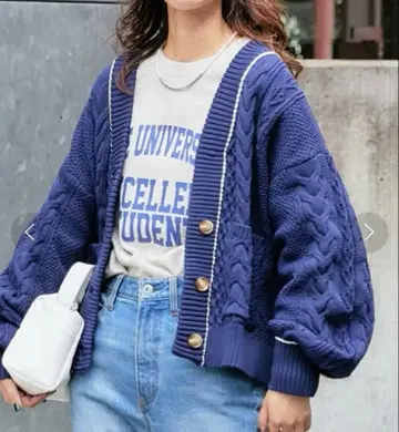 차오패닉 스폰디쉬 케이블 니트 가디건