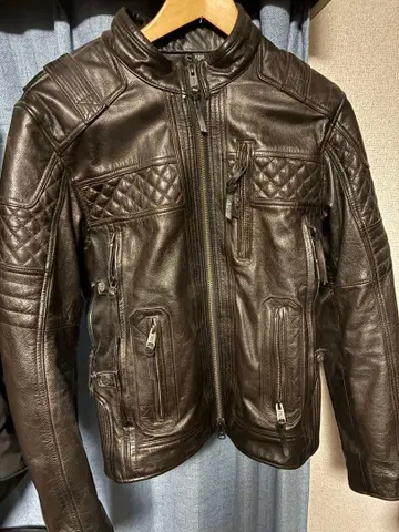 할리데이비슨 브라운 가죽 라이더 자켓