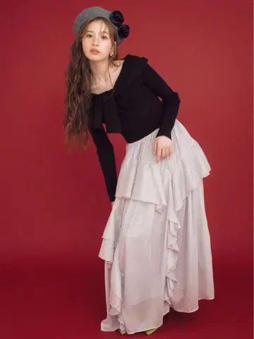 Lily Brown 니트 도킹 맥시 원피스 블랙 프라이데이 한정판