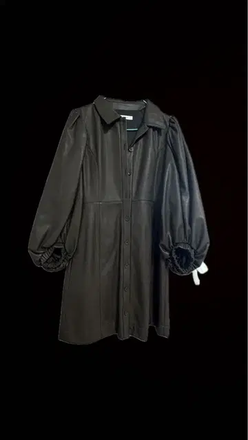 브라운 가죽풍 셔츠 드레스