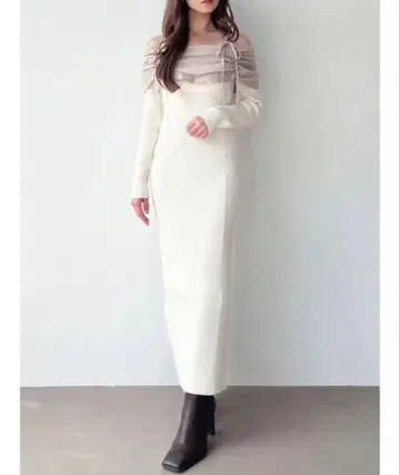 바이컬러 니트 원피스