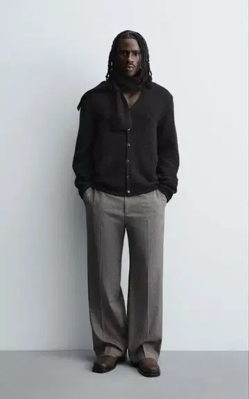 ZARA 광택 텍스처 가디건 M 3597/301/800