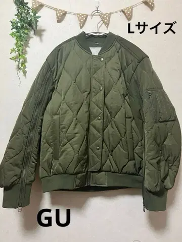 새상품급 GU 지유 올리브 퀼팅 자켓 L 사이즈