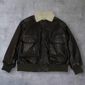 sedacle 보아 안감 인조 가죽 블루종 가죽 자켓 L