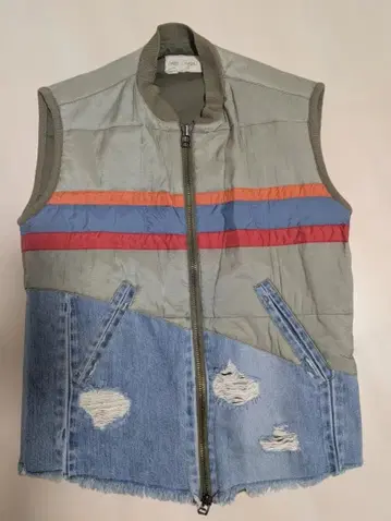 Greg Lauren 리컨스트럭티드 데님 베스트 사이즈 2 ( M )