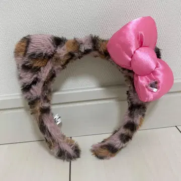 [ USJ ] 유니버셜 키티 레오파드 무늬 머리띠 핑크