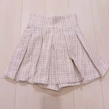 evelyn 트위드 더블 플레어 스커트 핑크