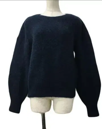 새상품급 언타이틀 다크 블루 풀오버 긴팔 캐시미어 100% 니트