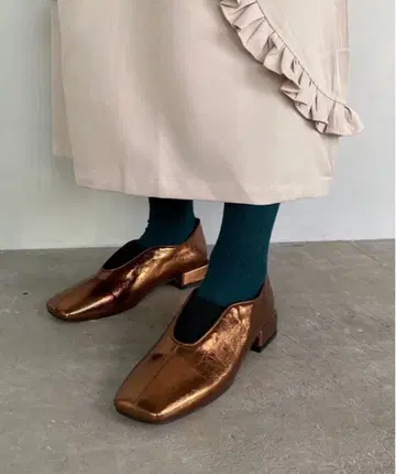 SANSeLF 메탈릭 플랫슈즈 24cm