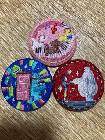 디즈니 자수 캔뱃지 3종 세트