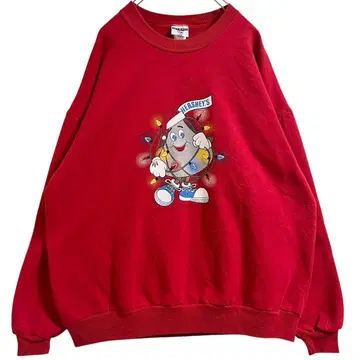 HERSHEY'S 맨투맨 트레이닝복 레드 크리스마스 JERZEES