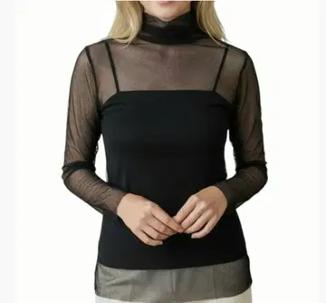 [새상품] PUPULA 푸풀라 시어 튤 하이넥 풀오버