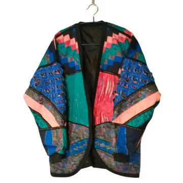 미사용 루즈핏 에스닉 패치워크 가디건 자켓