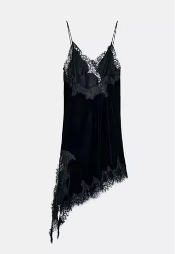 ZARA 레이스 디테일 벨벳 원피스 ZW COLLECTION