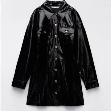 ZARA 에나멜풍 가죽 롱 상의 원피스 S