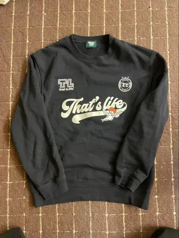 That's life 블랙 맨투맨 트레이닝복