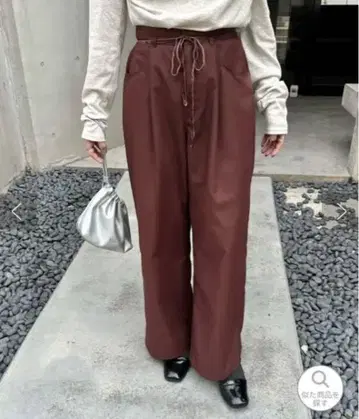 [ 새상품 미사용 ] mystic 리본 슬랙스 보르도