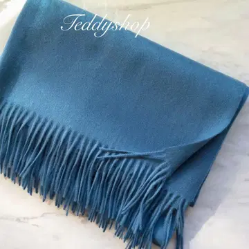 최고급 캐시미어 100% 대형 스톨 피콕 블루