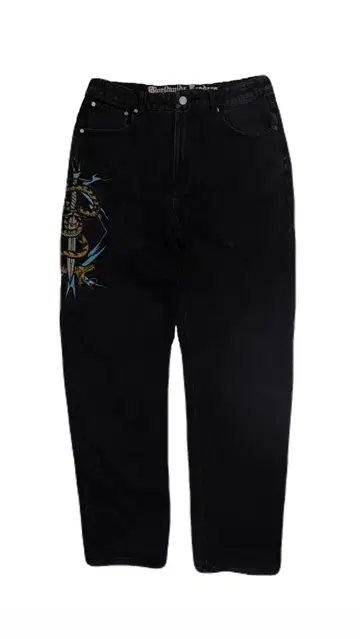 Unknown London 뱀 x 대거 자수 데님 cotton100 %