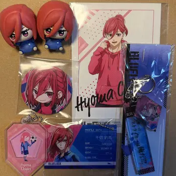 블루 록 치기리 효마 키링 앉은 피규어 엽서 캔뱃지