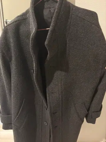 coor 그레이 하이넥 코트