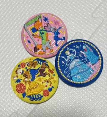디즈니 자수 캔뱃지 3개 세트