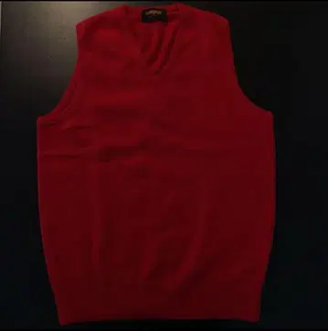 니트 베스트 빨간색 V넥