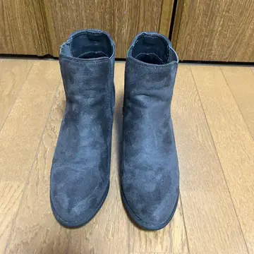 earth 그레이 사이드 고어 부츠 힐 5cm