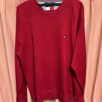 타미힐피거 빨간색 니트 스웨터 구제 의류