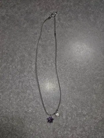 스와로브스키 실버 꽃 모티브 목걸이