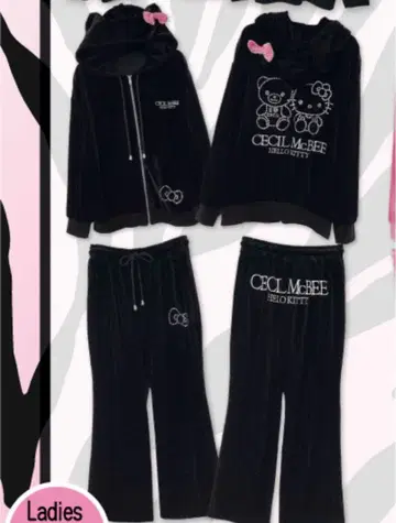 CECIL McBEE HELLO KITTY 셋업 블랙 L 사이즈