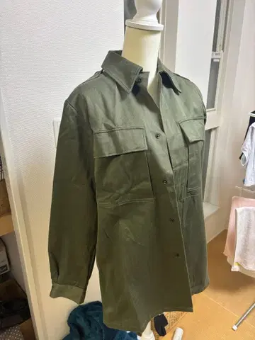 밀리터리 셔츠 올리브 그린 사이즈 88