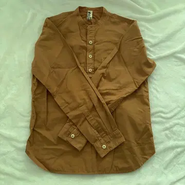 MHL. 긴팔 셔츠 옷깃 없음 브라운