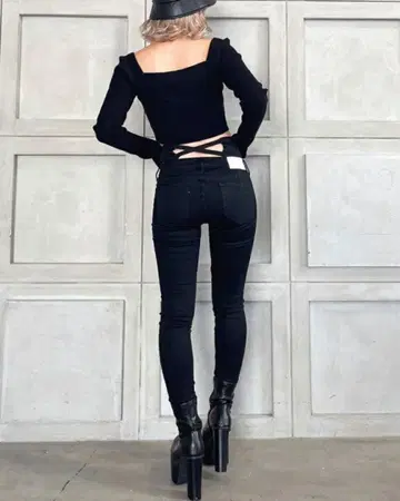 GYDA 백 크로스 스키니 데님