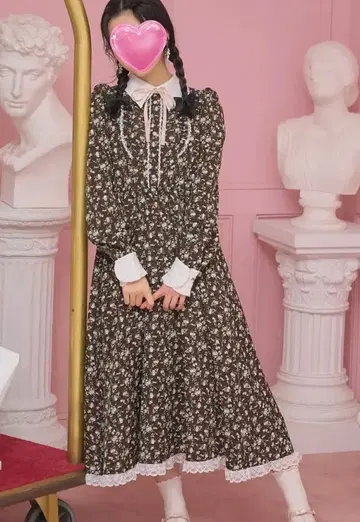 Honey Cinnamon 꽃무늬 롱 원피스