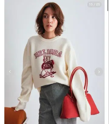 Mila Owen MILAO 크루넥 자카드 니트